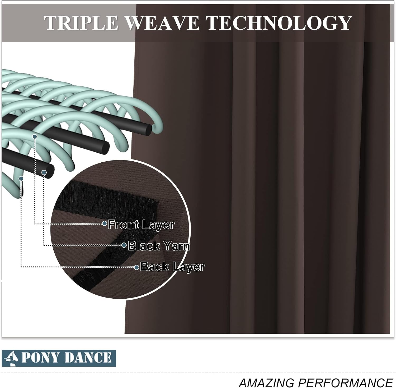 Thumbnail 5 de PONY DANCE Thermal Blackout Curtain 52 x 84 in