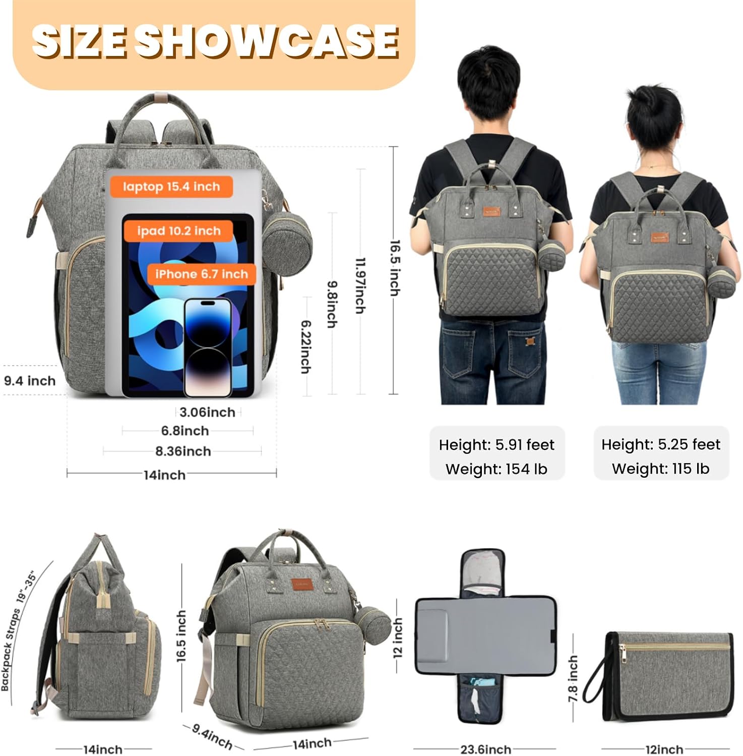 Thumbnail 5 de ROSEGIN Baby Changing Bag Backpack 35L
