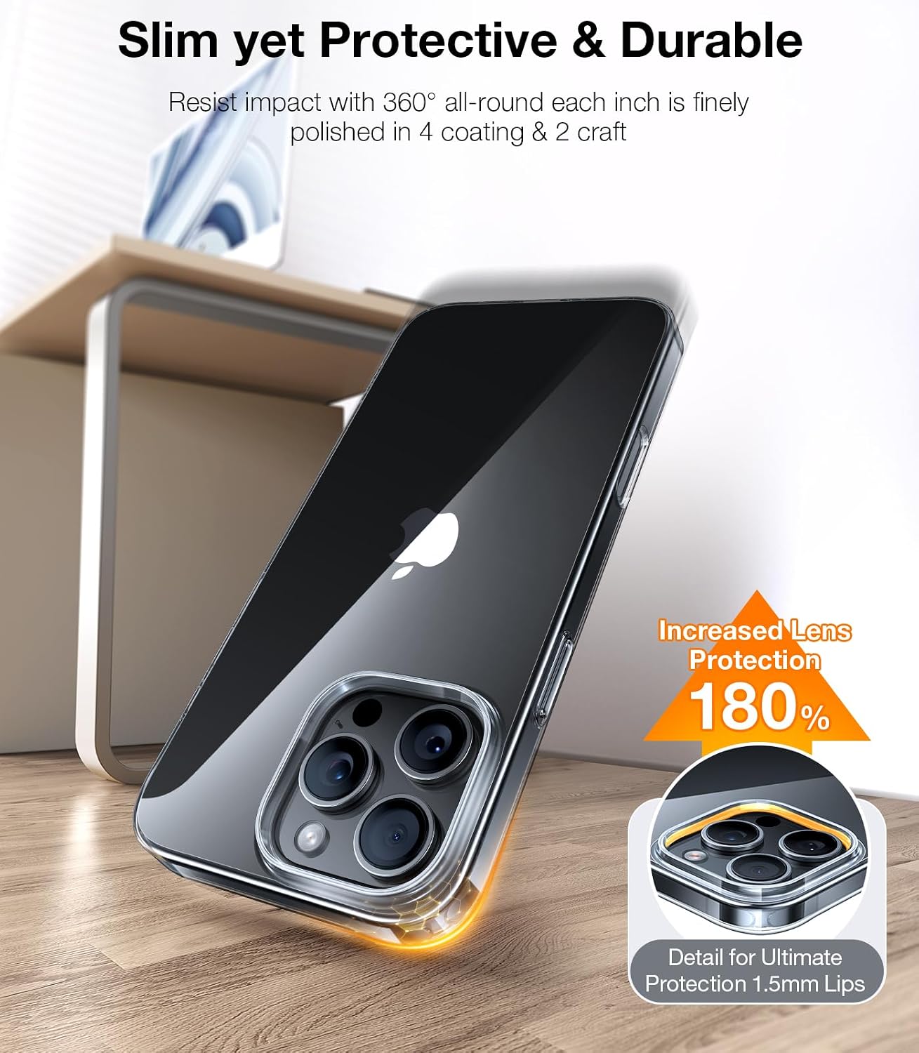 Thumbnail 6 de TORRAS Slim Fit for iPhone 16 Pro Max Case Clear – Ultra-Thin Protection