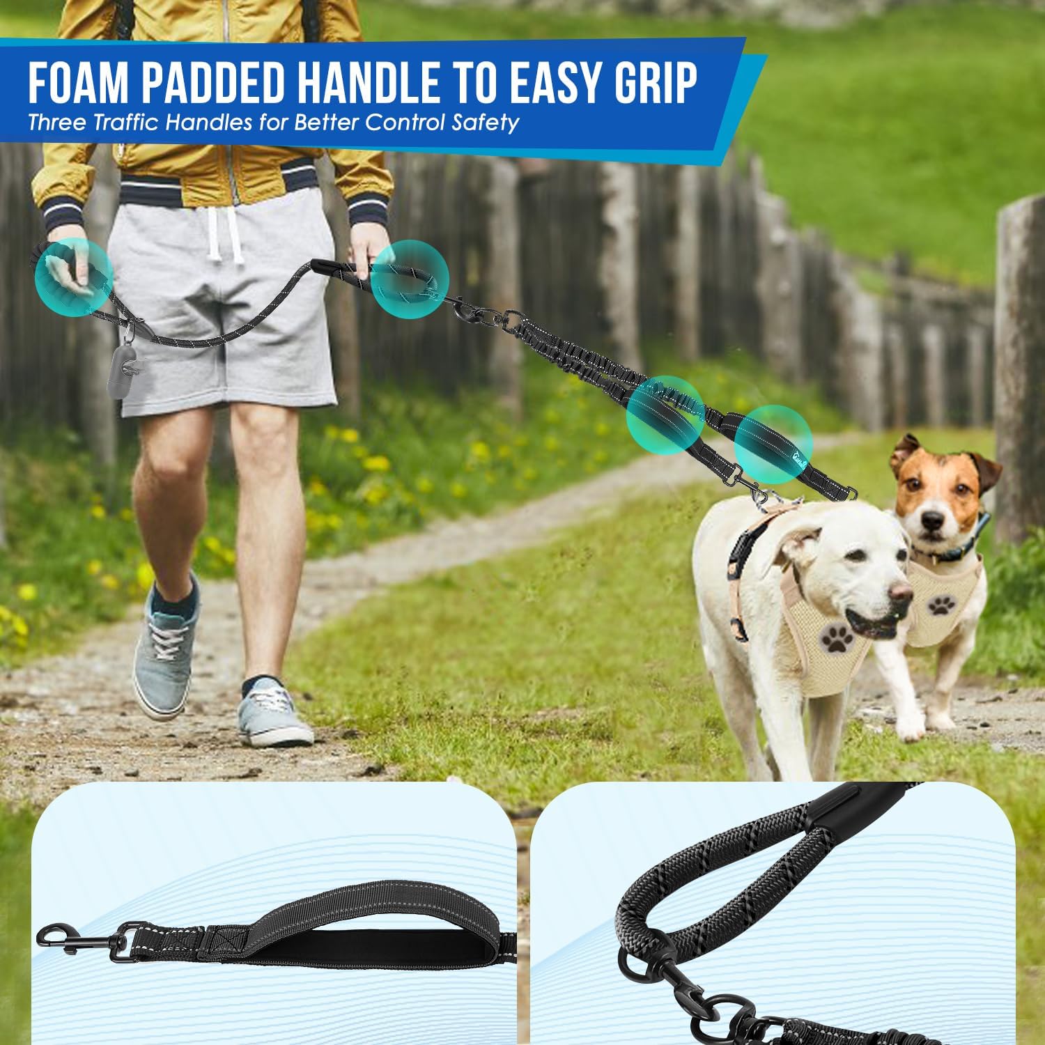 Detalle 2 de Eyein Double Dog Lead No Tangle 360°