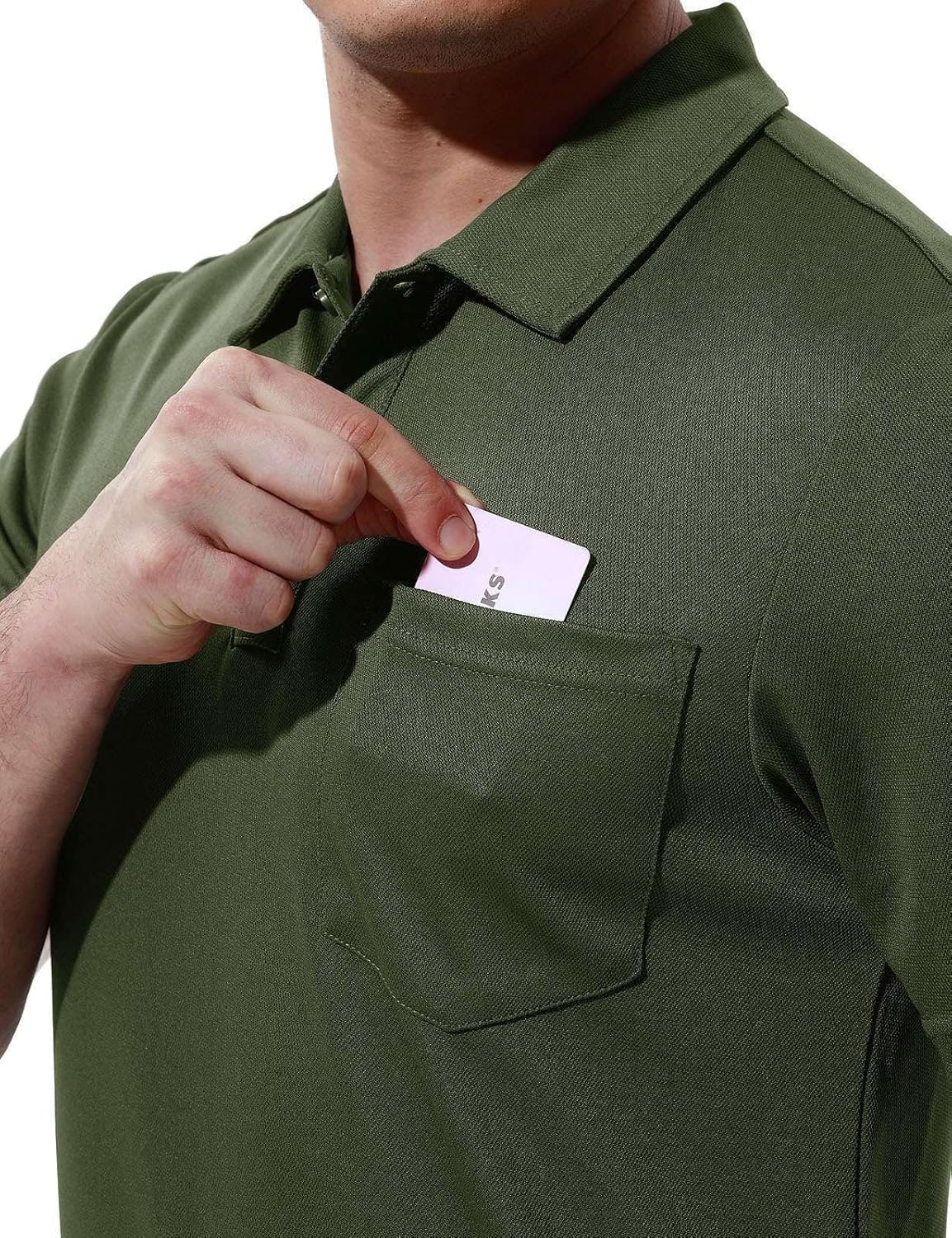 Thumbnail 2 de Rdruko Men’s Short Sleeve Quick-Dry Polo Shirt with Pocket