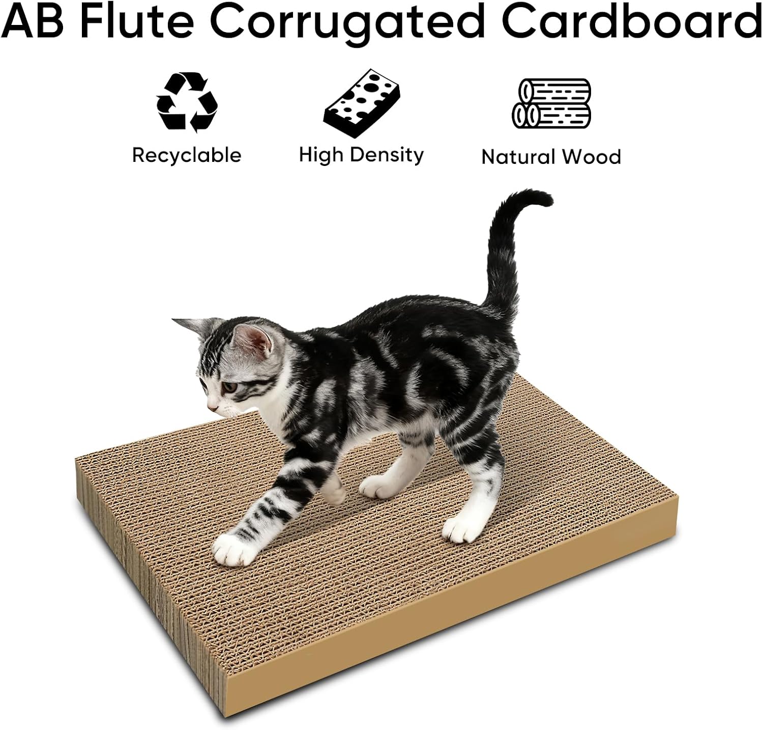 Thumbnail 2 de AGYM Cat Scratchers 4 Packs Refills – Large Corrugated Cardboard Scratching Pads