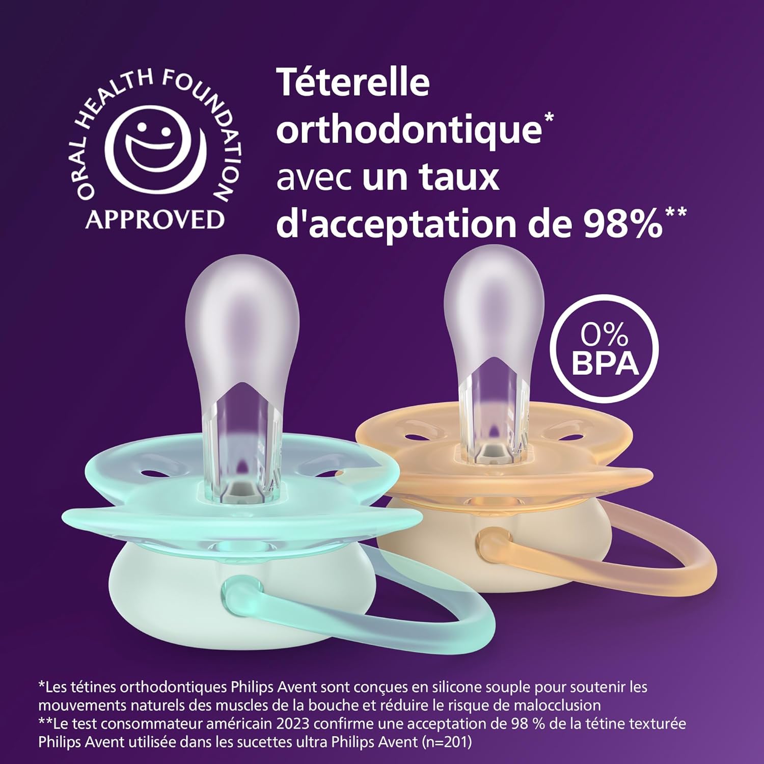 Thumbnail 2 de Philips Avent sucettes ultra-douces SCF091/49 pour bébés 0–6 mois – lot de 4 avec étuis stérilisateurs