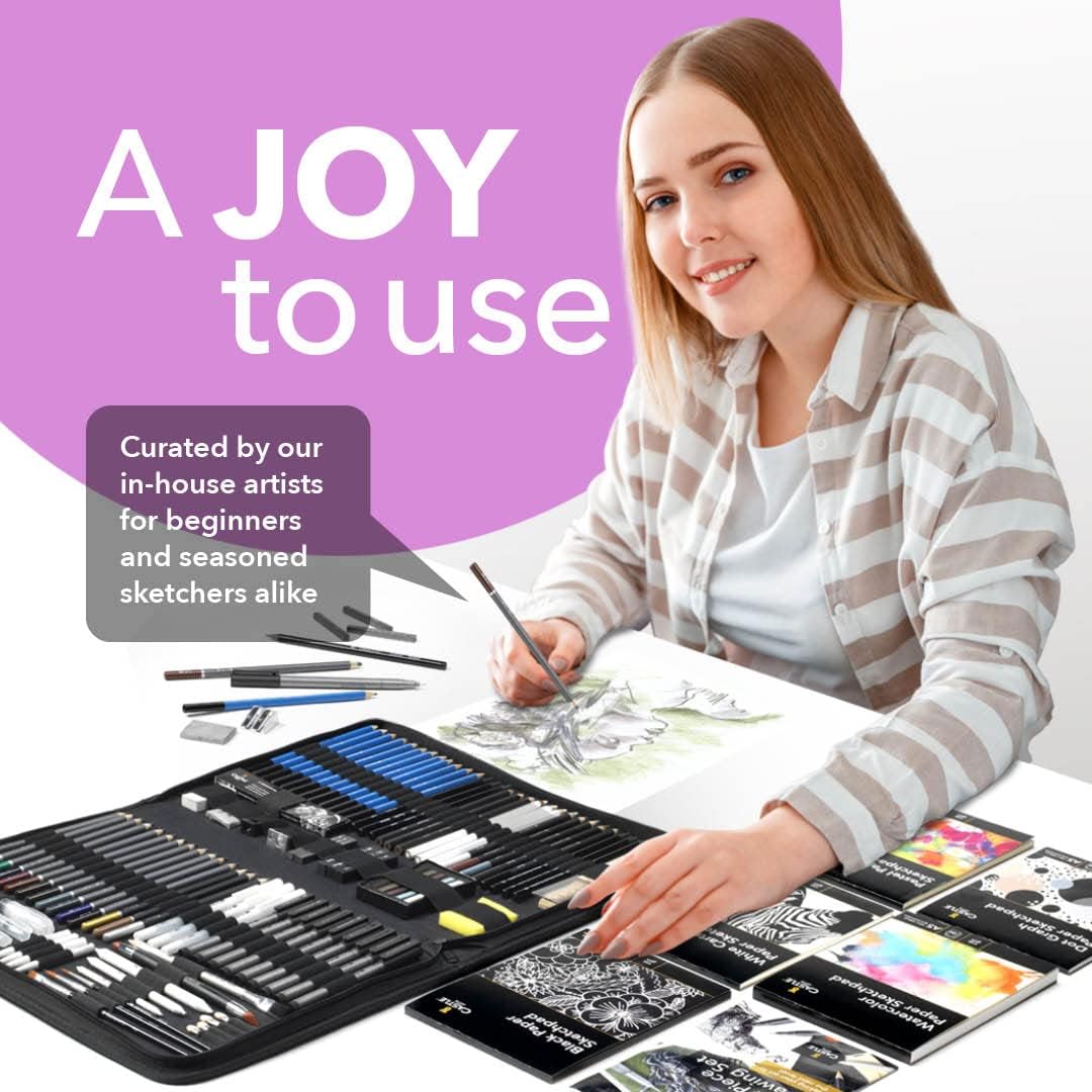 Thumbnail 3 de Castle Art Supplies kit 100 pezzi per disegno e bozzetto in custodia da viaggio