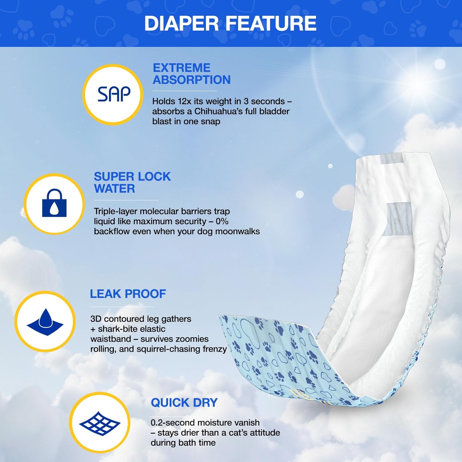 Thumbnail 2 de Pannolini per cani Flying Paws XS, 52 pezzi