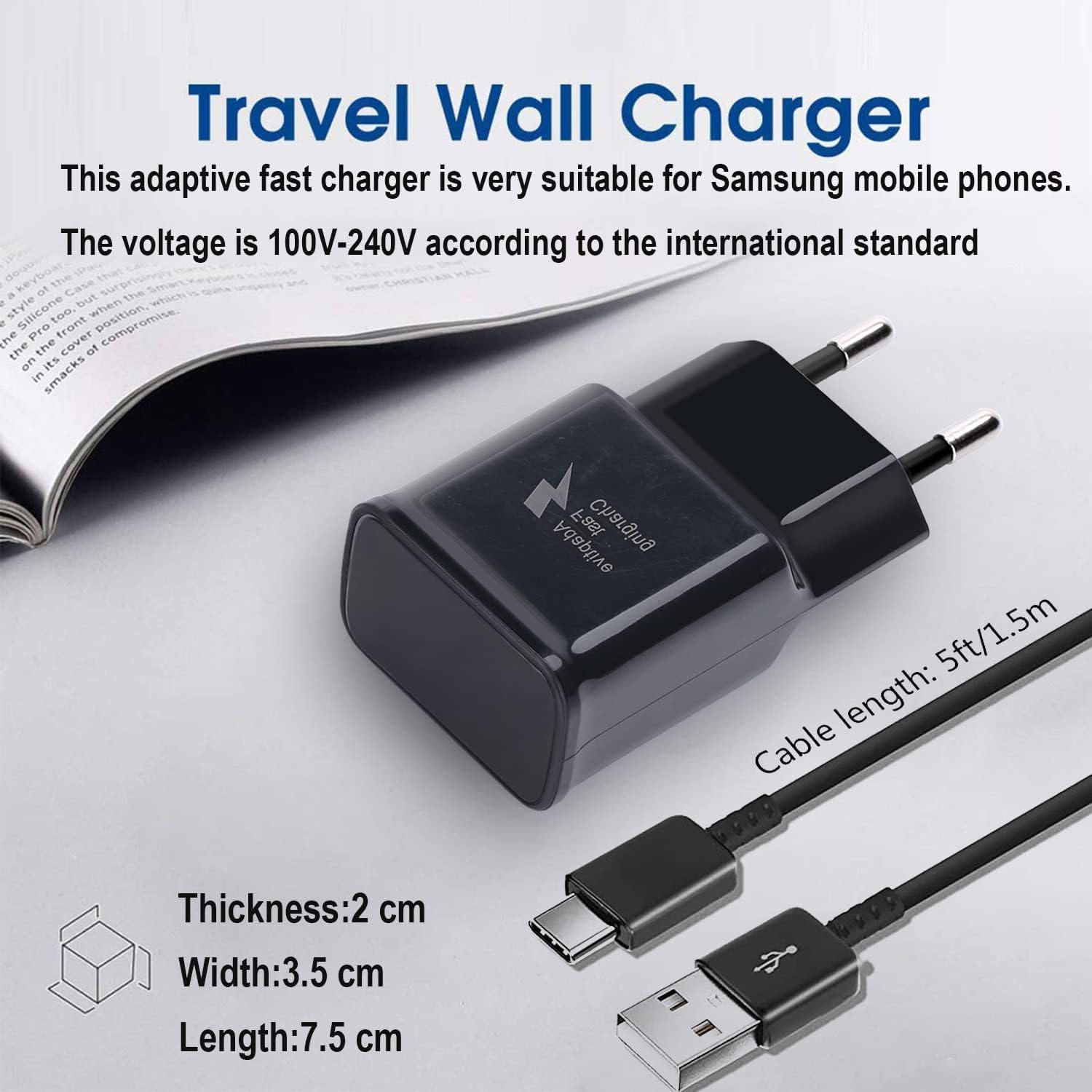 Thumbnail 4 de Powersky USB Schnellladegerät mit USB C Kabel 1,5 m