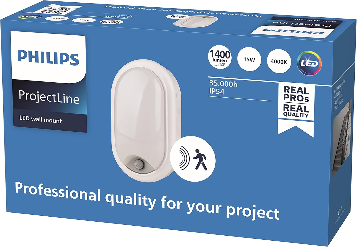 Thumbnail 1 de Philips Projectline Lampada da Parete LED Ovale 1400 lm con sensore di movimento, luce bianca naturale – uso esterno