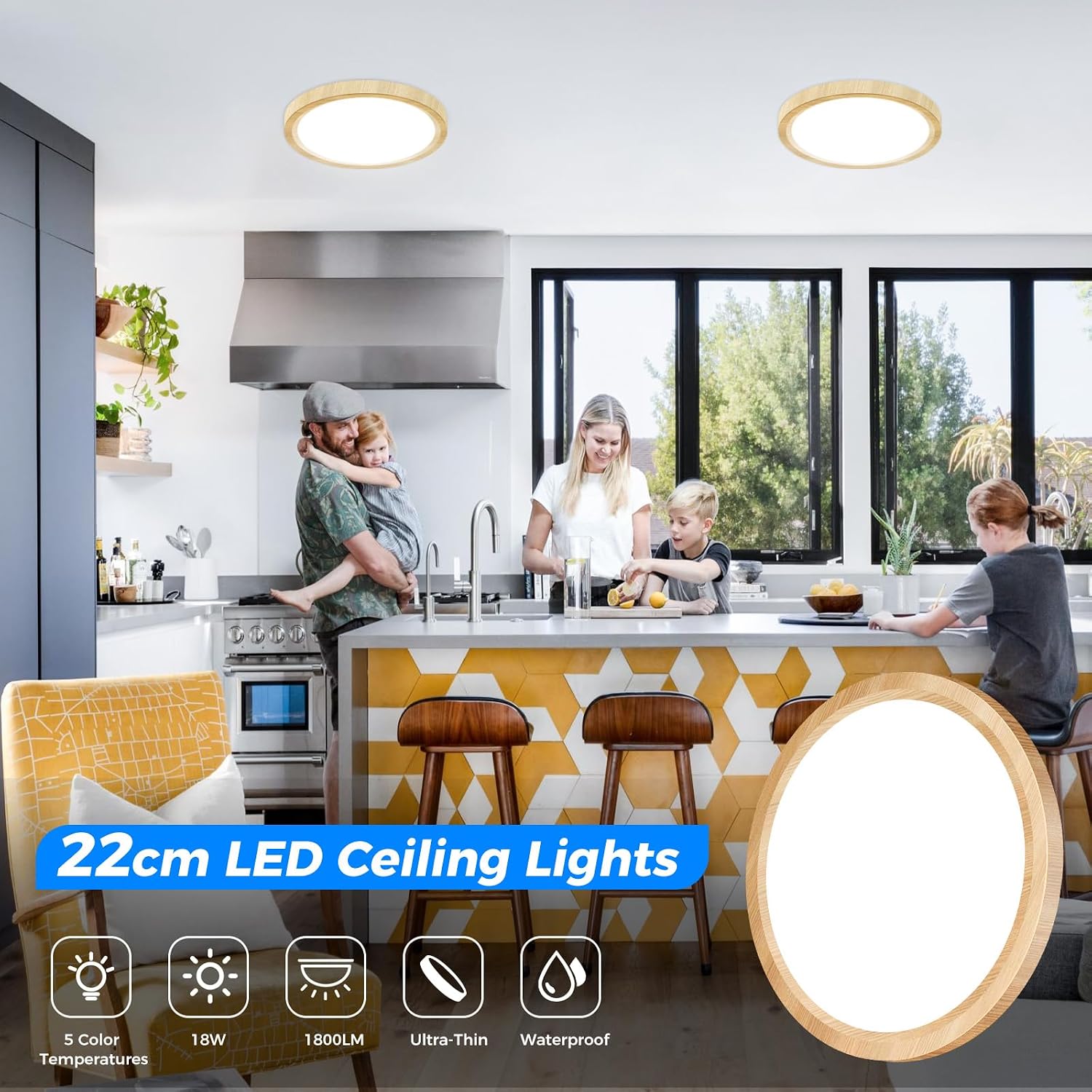 Detalle 1 de Peasur Bathroom Light 5 Colour Temp