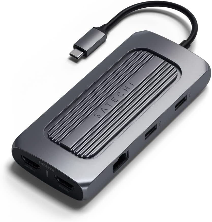 Thumbnail 1 de Satechi Hub USB‑C 9 en 1 MX avec double HDMI 4K, Ethernet Gigabit et charge PD 100W