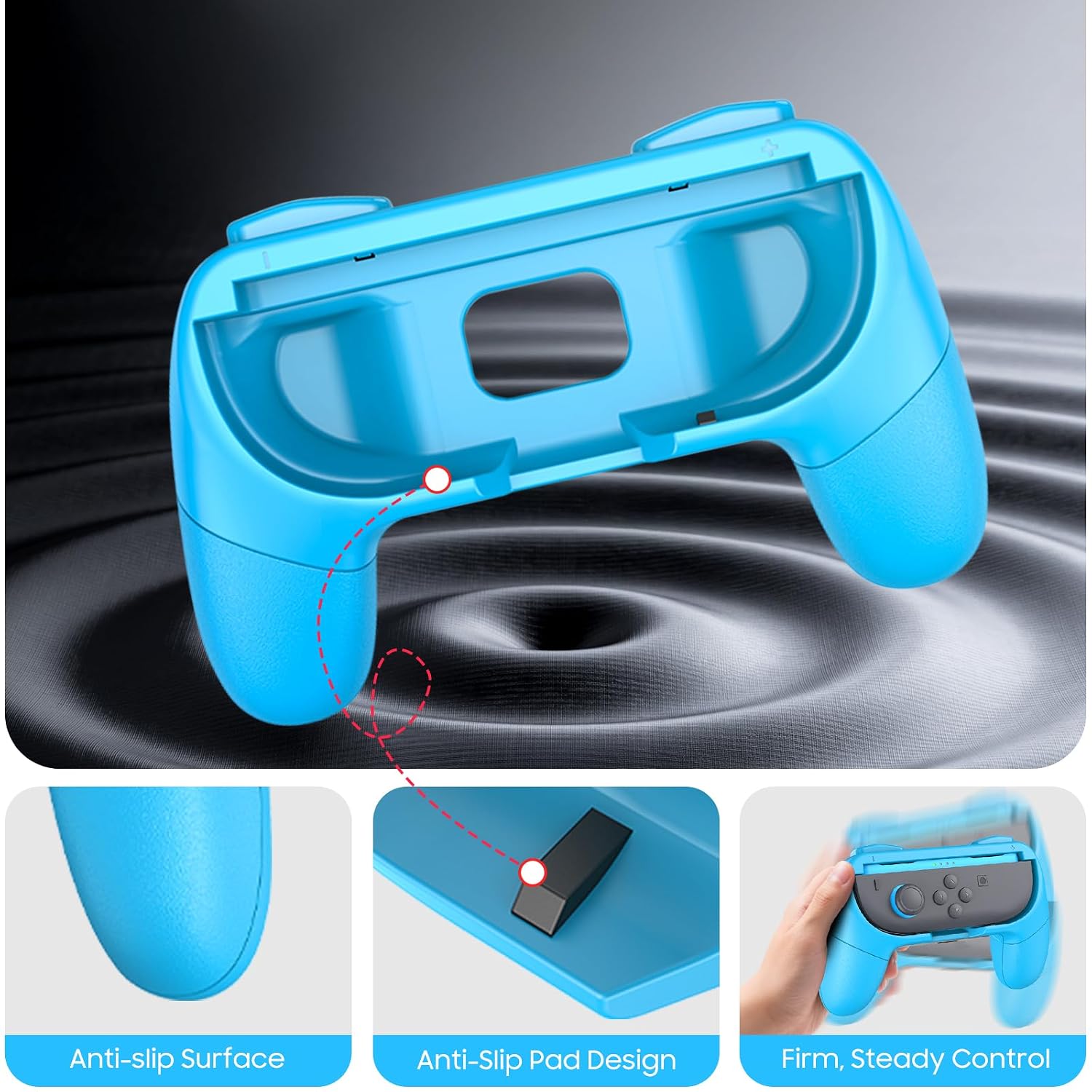Detalle de FINTIE Grip für Nintendo Switch 2 Joy-Con – 2er Set