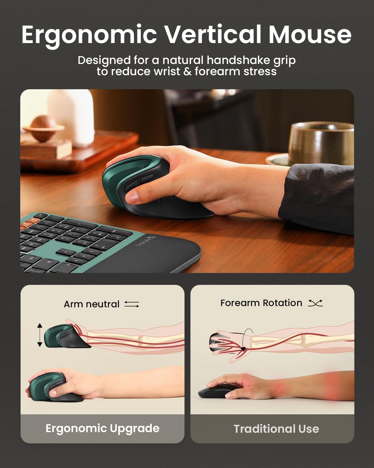 Detalle 2 de ProtoArc EM11 NL Ergonomische Vertikale Maus 500mAh