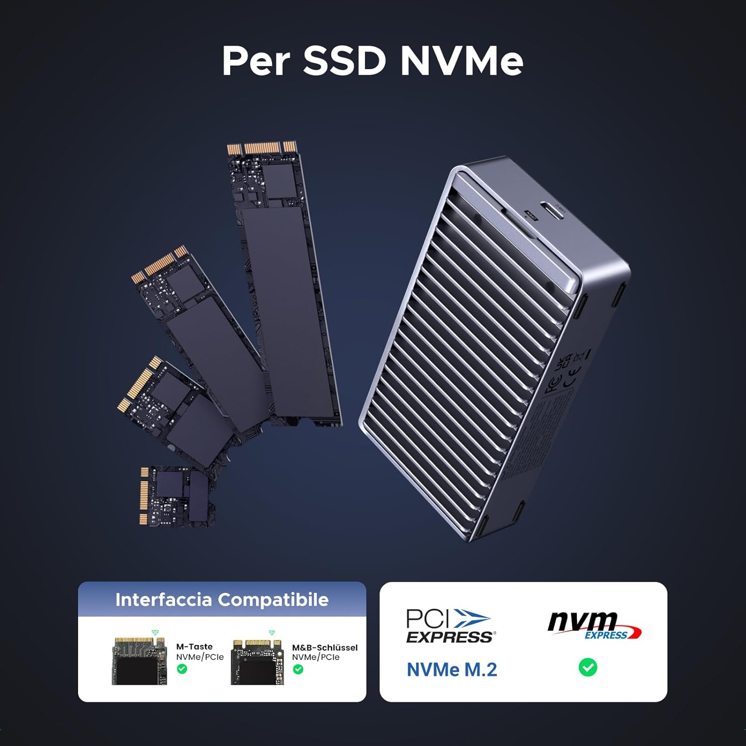 Thumbnail 4 de UGREEN Case Esterno per SSD M.2 NVMe 40Gbps: enclosure USB 4/TB per Thunderbolt 4/3 in alluminio