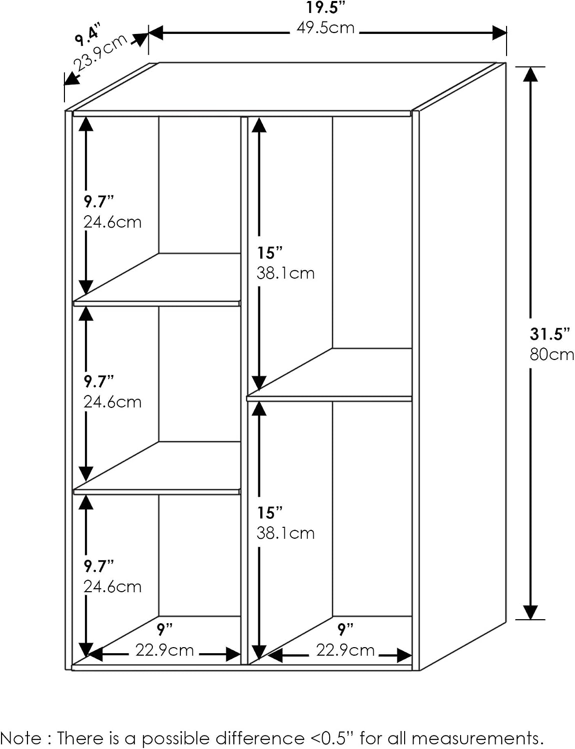 Detalle de Furinno Luder Estantería 5 cubos 5 espacios