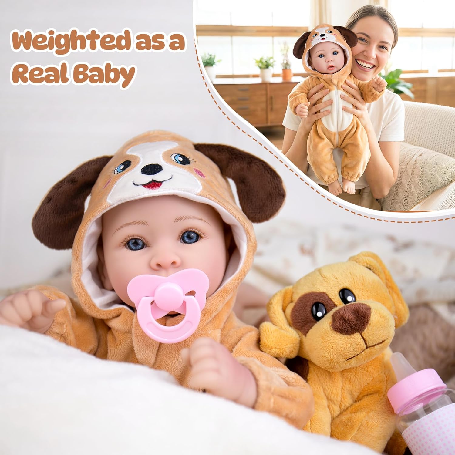 Thumbnail 5 de Aori Baby Dolls Realistic 17-inch Lifelike Baby Doll Set with Feeding Kit (Realistic Baby Doll for Kids 3+)