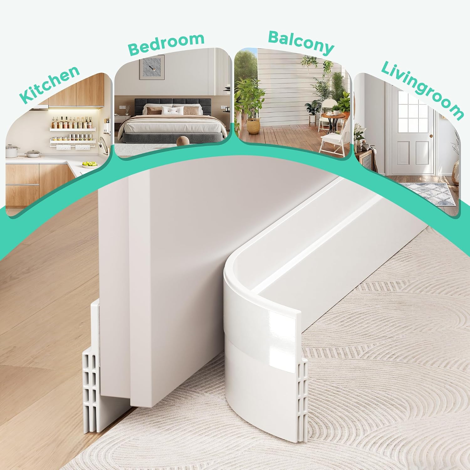 Thumbnail 4 de Hojoy 2 Pack Door Draft Excluder 39in