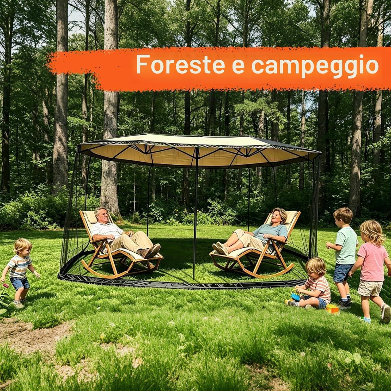 Thumbnail 6 de Zanzariera per gazebo 3x3 m – rete esterna resistente e stabile, nero