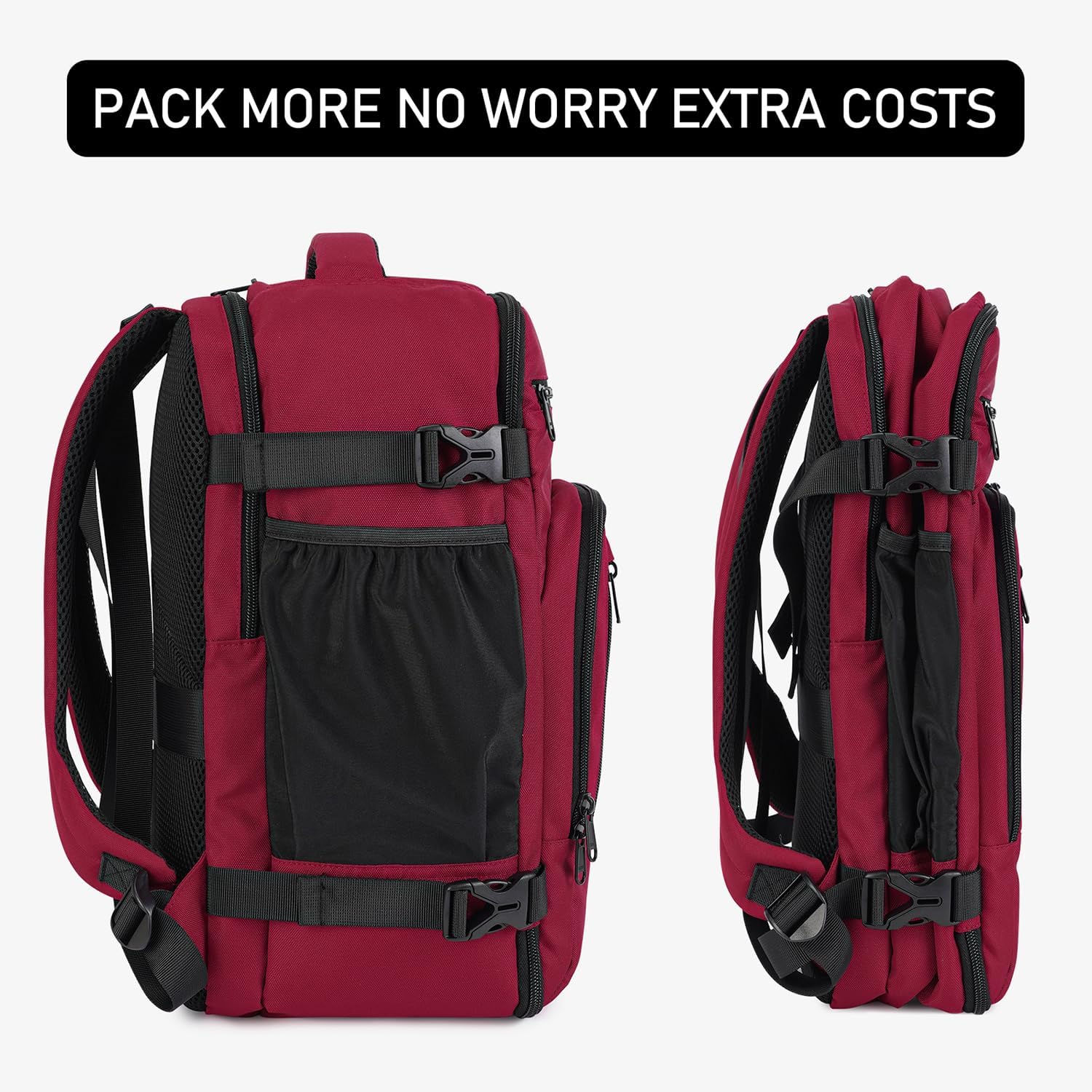 Detalle de ECOHUB Rucksack 40x20x25 cm für Ryanair Handgepäck (20 l) – wasserdichte PET-Recycling-Backpack