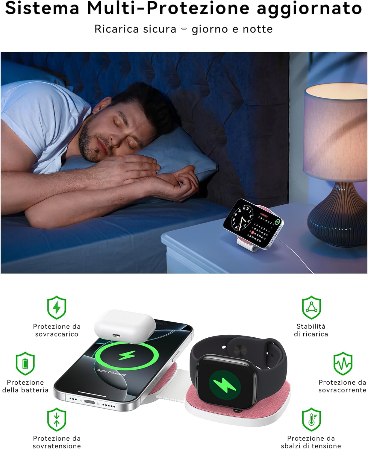 Thumbnail 6 de 2 in 1 Caricatore Wireless MagSafe: Stazione pieghevole per iPhone e Apple Watch