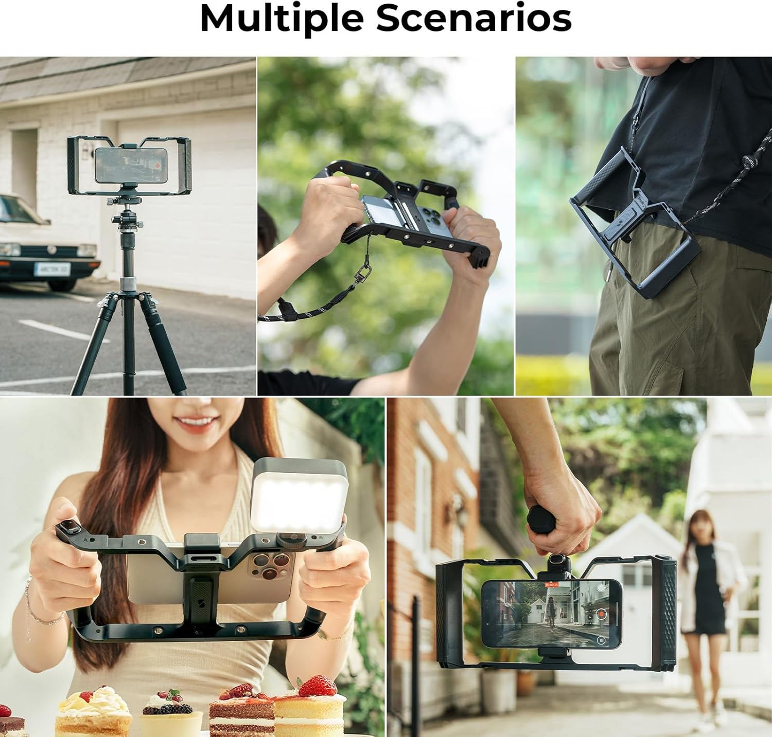 Thumbnail 6 de SmallRig IG-01 Cage universelle IntegraGrip pour téléphone, double poignée ultra-large et monture V (filetage 1/4”-20, prise QD)