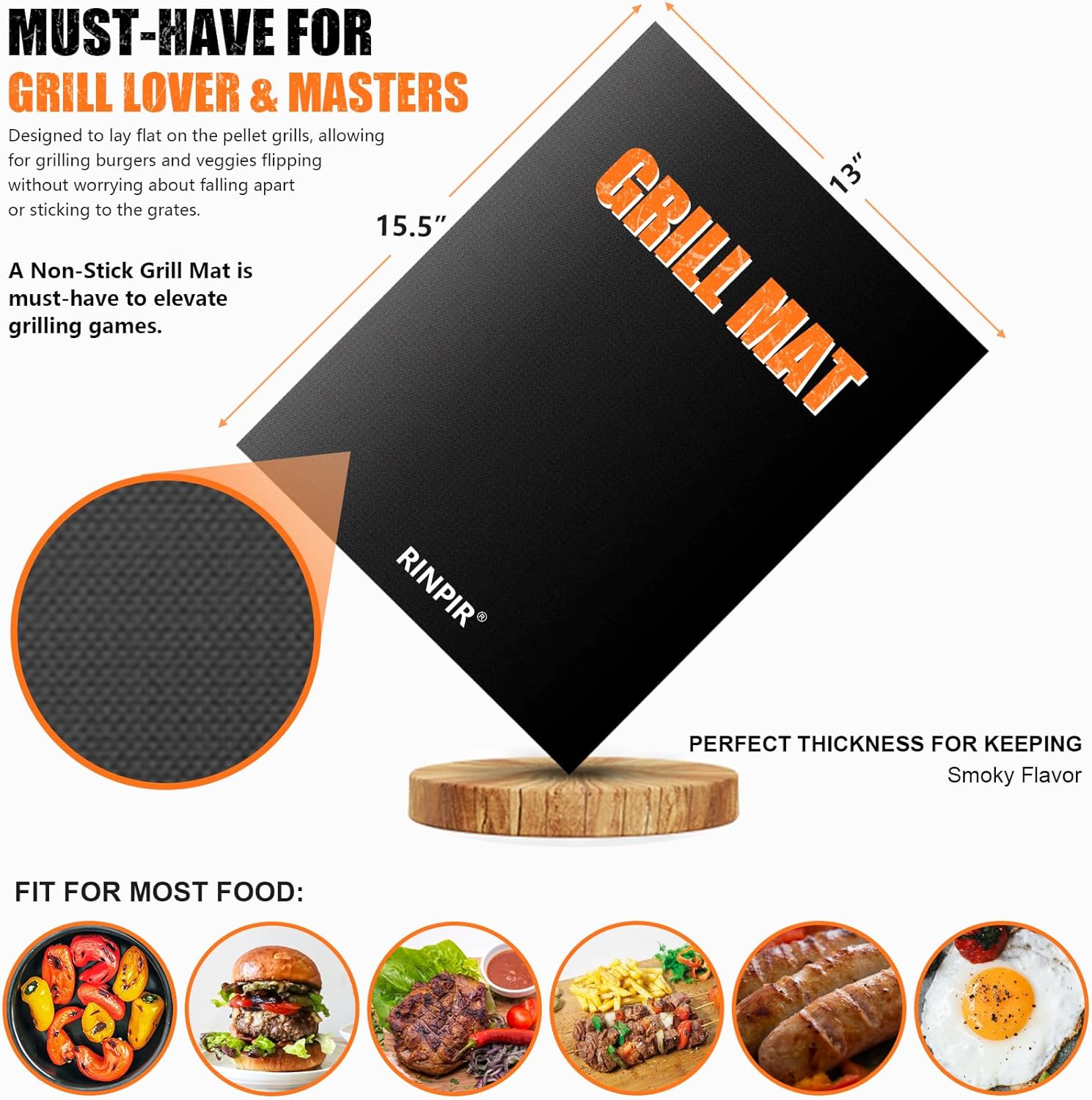 Thumbnail 3 de RINPIR 31-Piece BBQ Grill Accessories Kit: Heavy-Duty Stainless Steel Tools with Carrying Bag