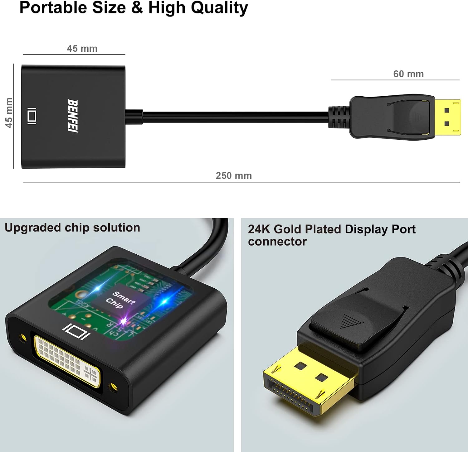 Thumbnail 5 de BENFEI DisplayPort auf DVI Konverter 2er Set