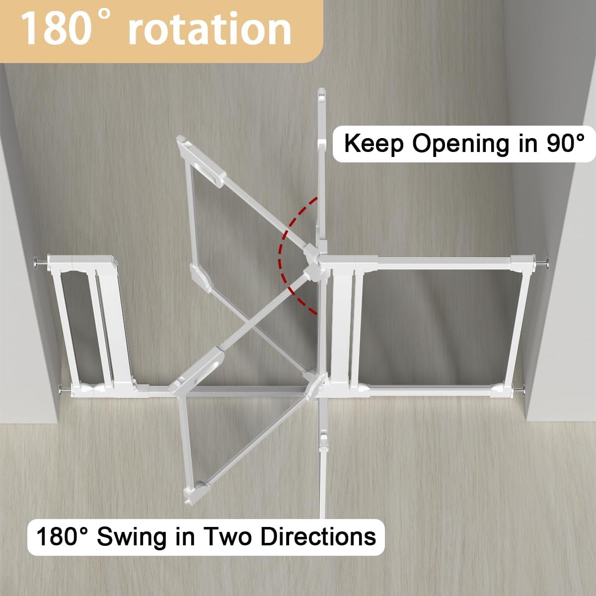 Thumbnail 6 de Xifamniy Clear Stair Gate (74-98cm wide) – 76cm tall acrylic baby and pet gate
