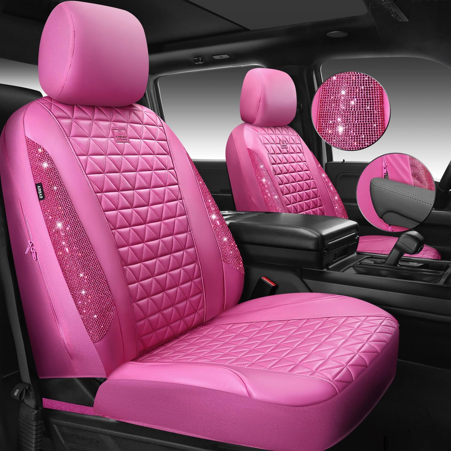 Detalle 2 de CAR PASS Hot Pink Bling Seat Covers
