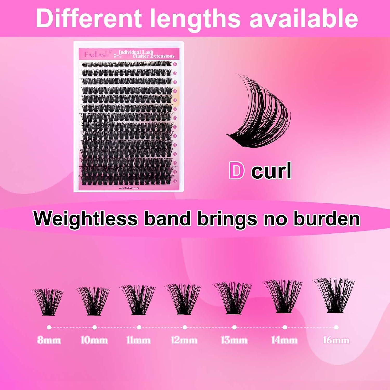 Detalle 2 de FADLASH DIY Wimpern Extensions 0,07 D 8–16 mm 80D