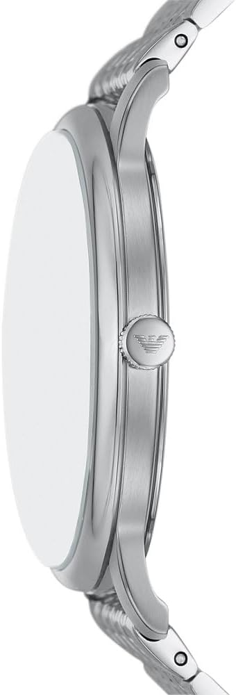 Detalle de Emporio Armani Herrenuhr, Quarz 3-Zeiger Datum, 42 mm Gehäuse, Edelstahlband