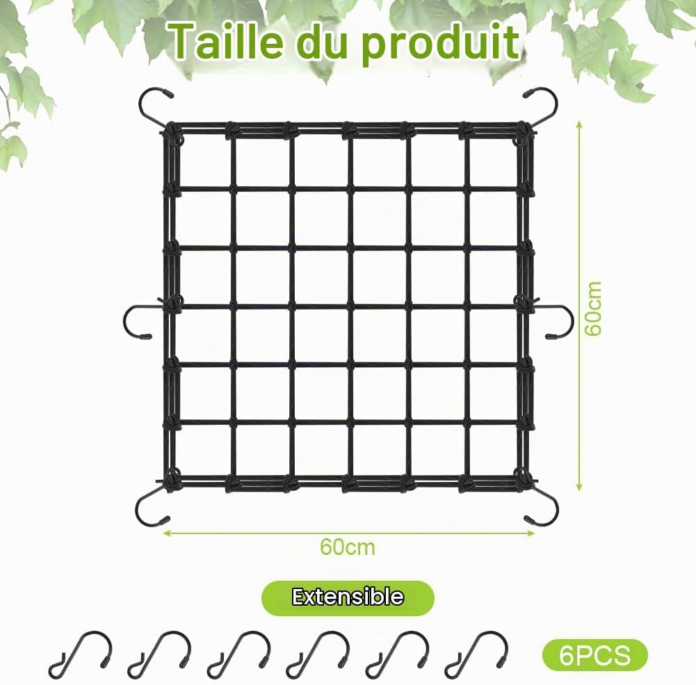 Detalle 2 de OFFCUP elastisch klimnet 60 x 60 cm met 6 haken