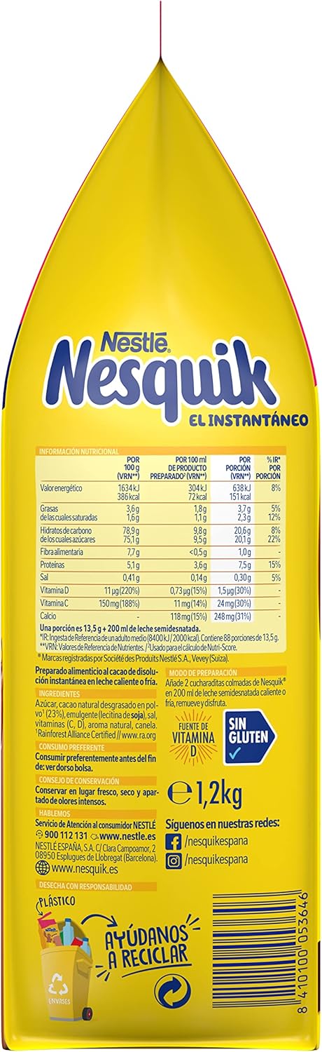Thumbnail 1 de Nesquik NESTLÉ Cacao Soluble 1.2kg Bolsa