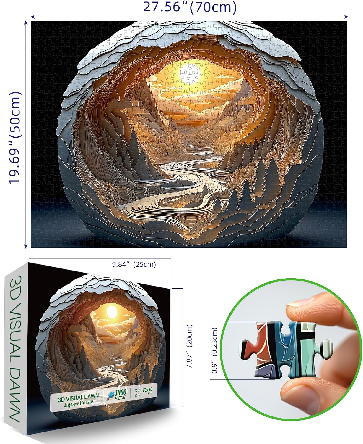 Thumbnail 1 de Blueforest BFJIUJIU-00045 1,000-Piece Dawn Cave 3D Jigsaw Puzzle