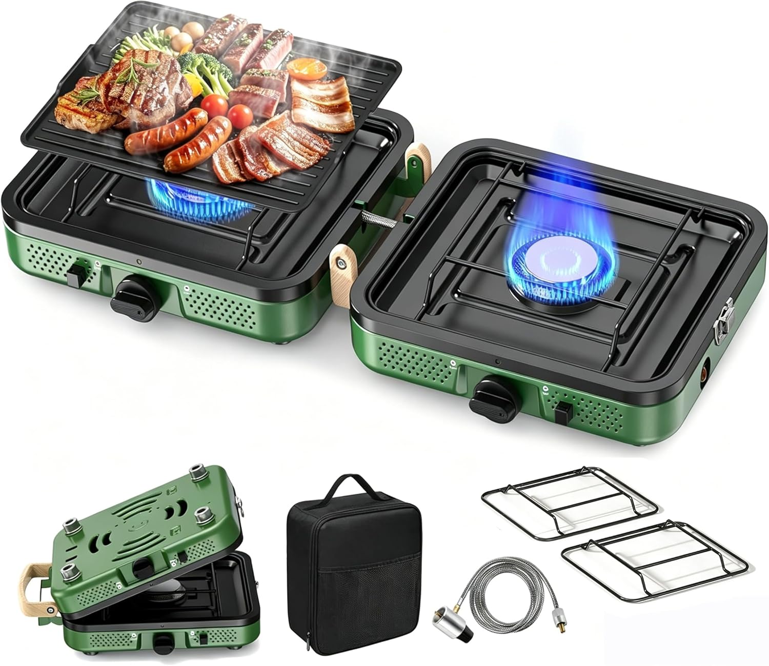 Camp Stove 2-Burner 20000 BTU Portable Grill ⛺