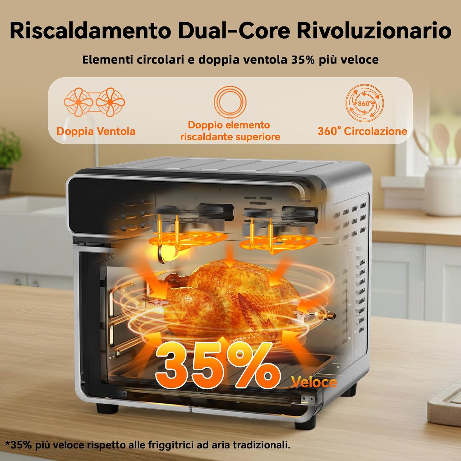 Thumbnail 6 de Friggitrice ad Aria 23L XXL con Porte alla Francese e Sync Finish – 2600W, 15 programmi, kit accessori
