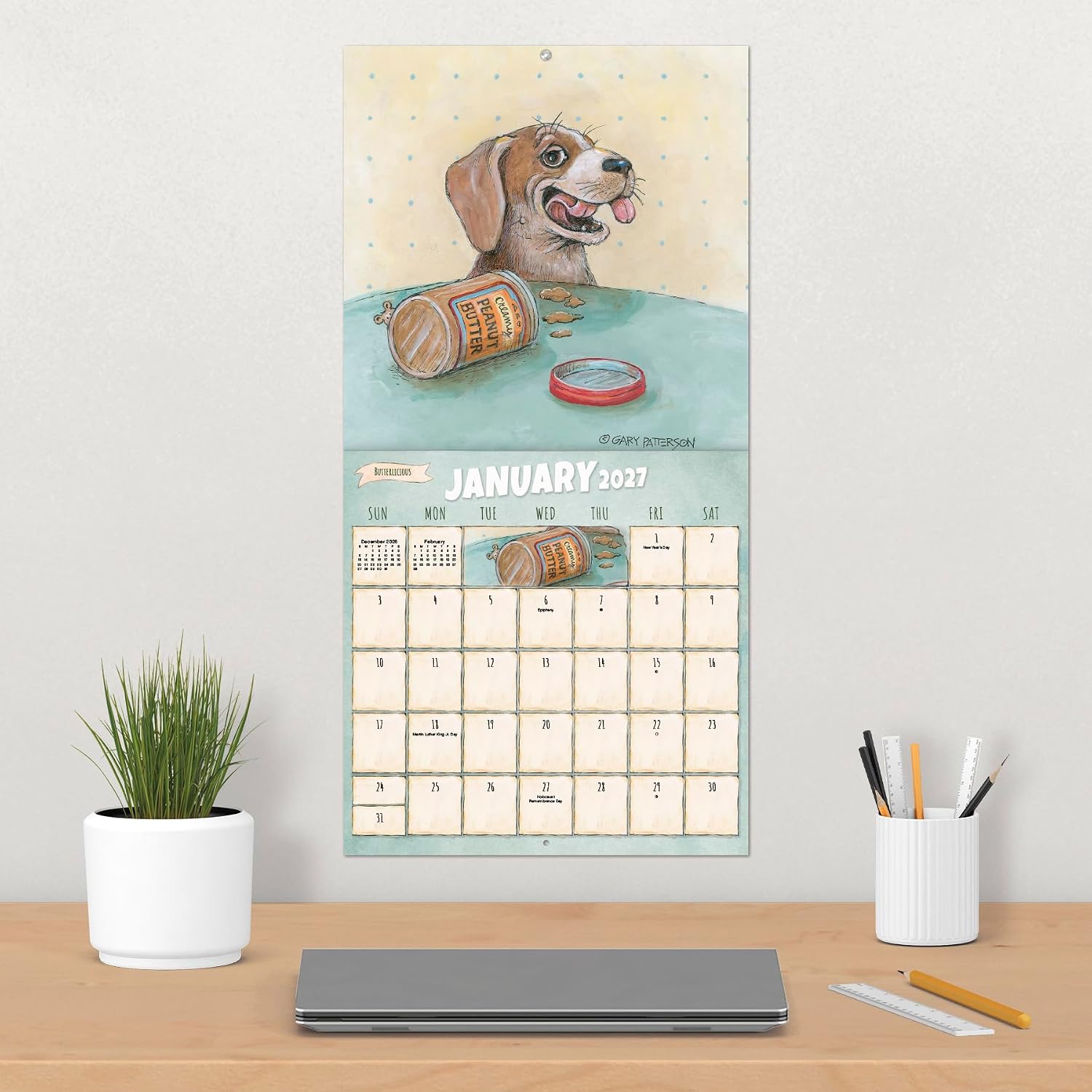 Thumbnail 4 de Gary Patterson 2027 Dogs Wall Calendar, 16-Month Layout, 12" x 12