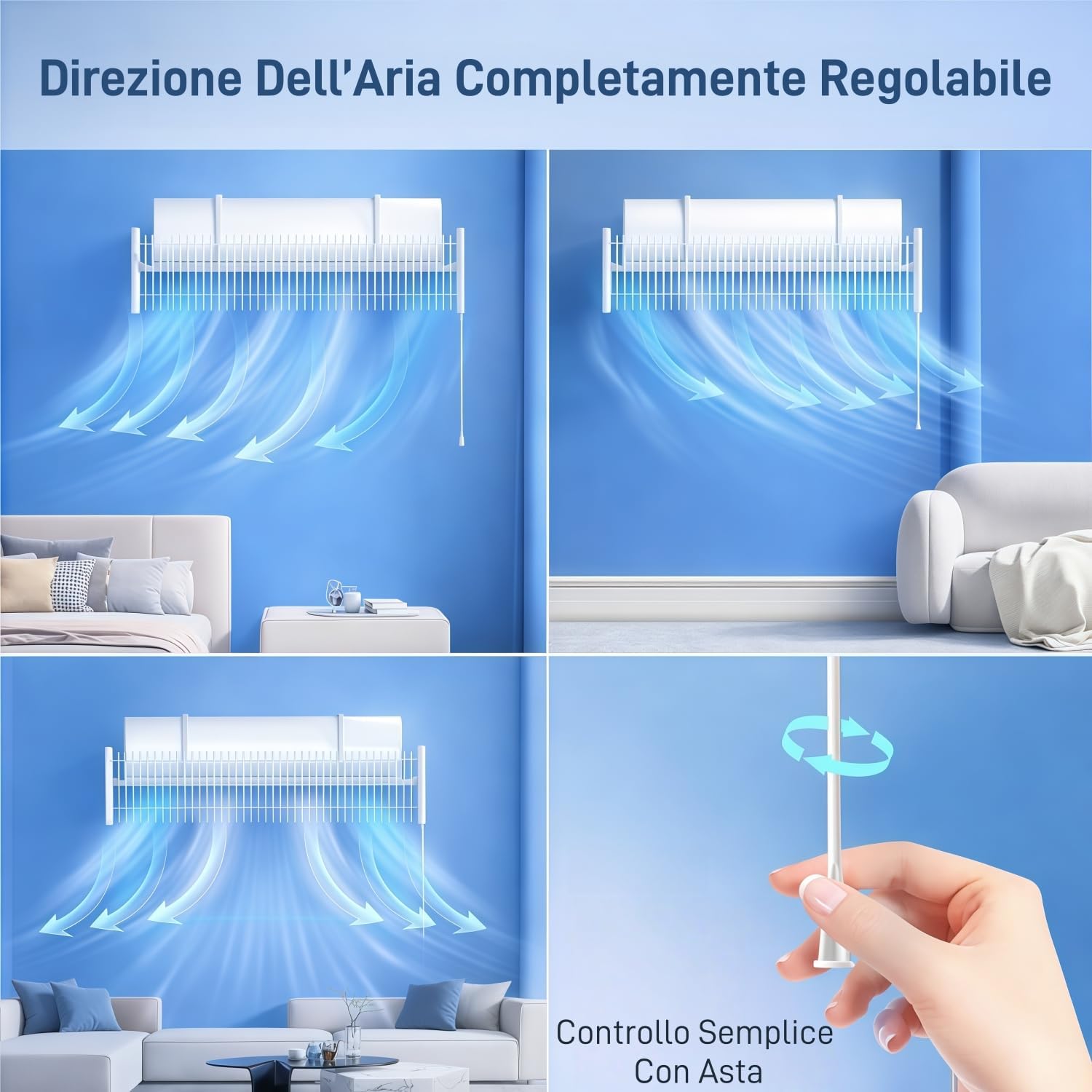 Detalle de chochoyah Deflettore Condizionatore, Deflettore Aria Condizionata Regolabile in Alluminio e ABS