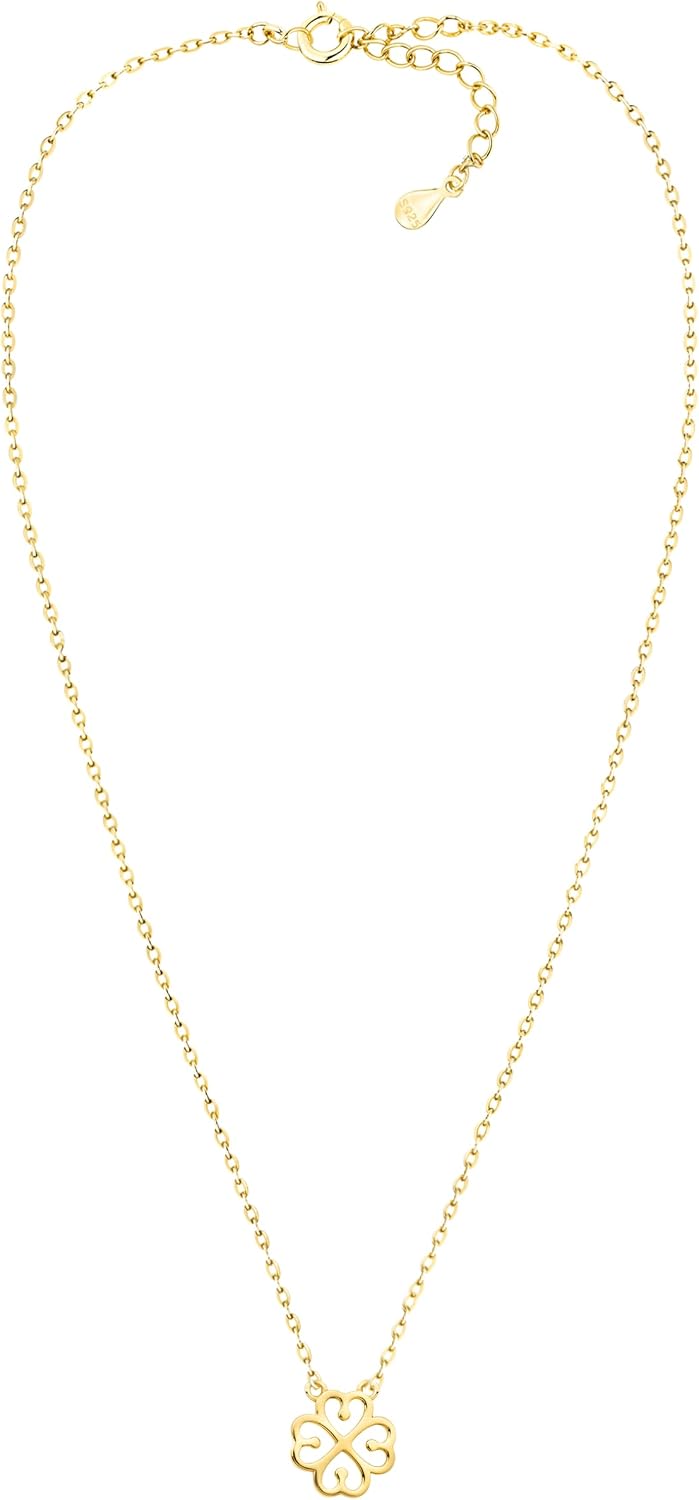 Detalle de Sofia Milani Damen-Halskette aus 925 Silber mit Kleeblatt-Anhänger (verstellbare Länge 43–46 cm)