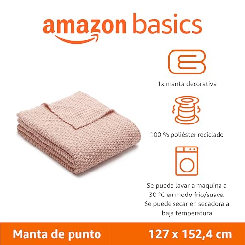 Detalle 2 de Amazon Basics couverture tricotée 127 x 152 cm 🛋