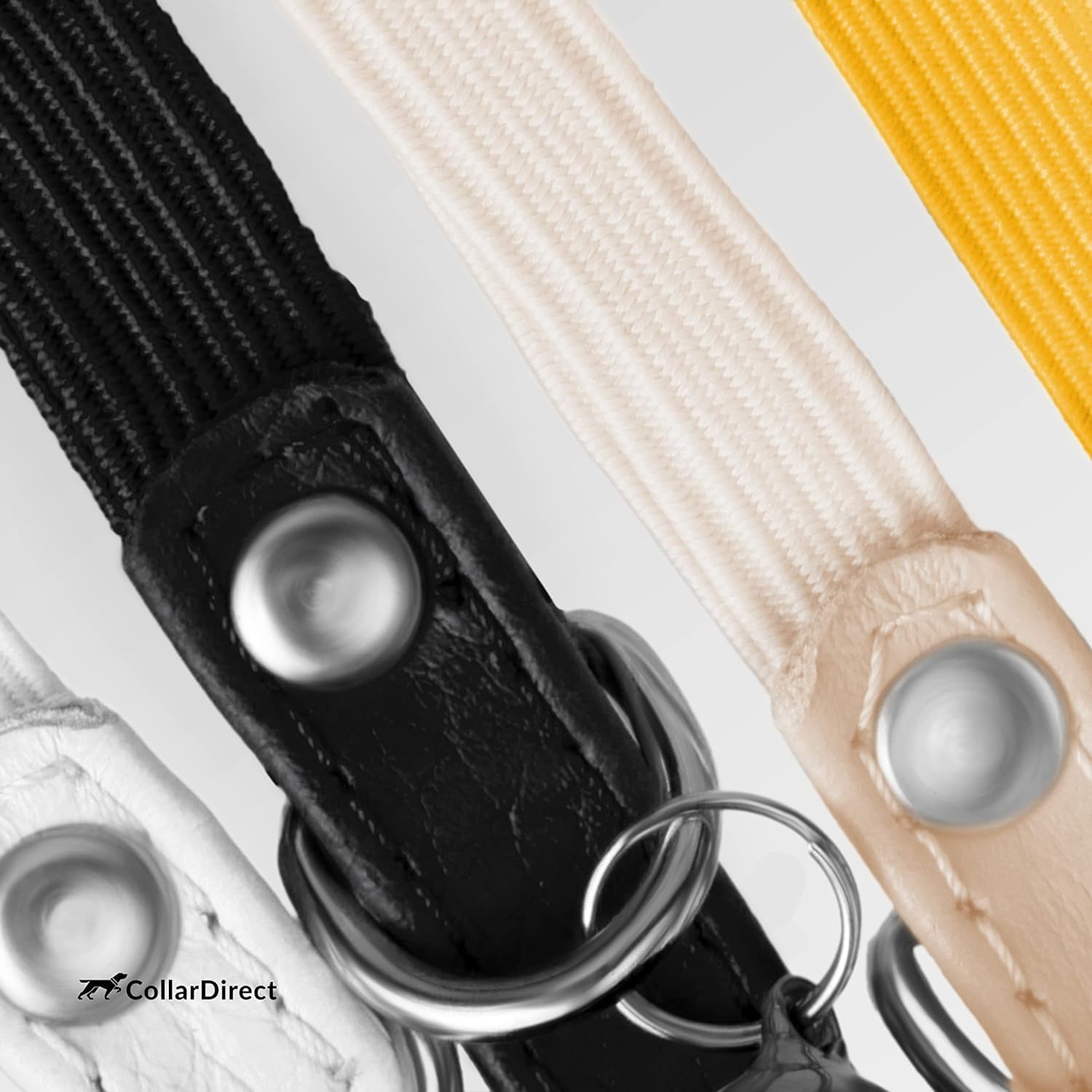 Detalle de CollarDirect Leder Katzenhalsband mit Sicherheitsverschluss und Glocke, 23–28 cm Weiß