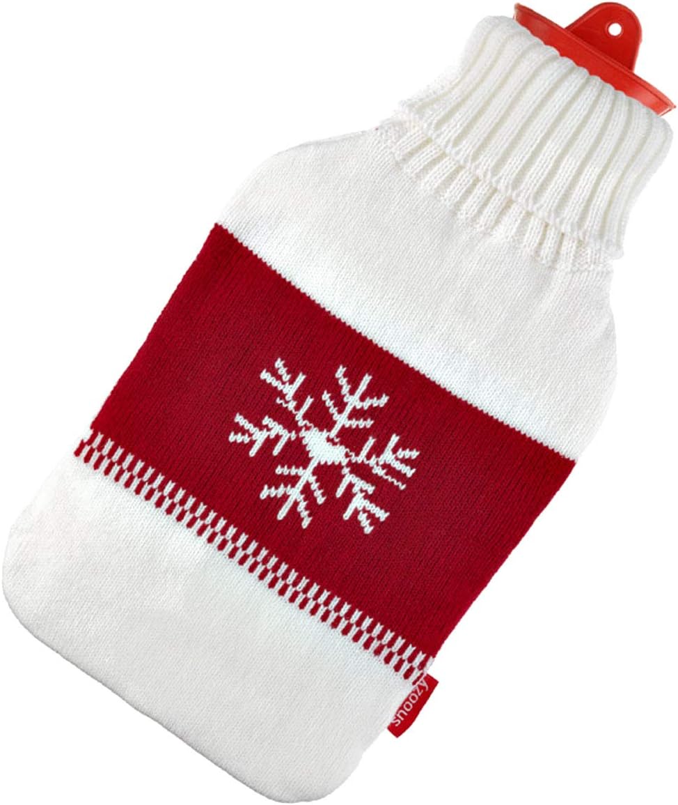 Thumbnail 6 de Snoozy Bouillotte XXL 2 Litres avec Housse Tricotée – Caoutchouc Naturel, Flocon de neige rouge et blanc (30 x 20 cm)