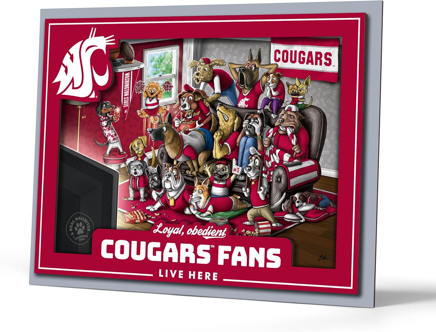 Thumbnail 5 de YouTheFan Officially-Licensed NCAA Purebred 3D Wall Art (15 x 12 in) — humorous layered team decor