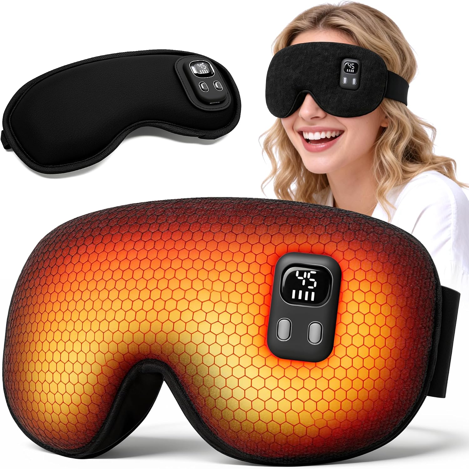Detalle de Heated Eye Mask Upgrade: Cordless Warm Eye Compress with Adjustable Heat