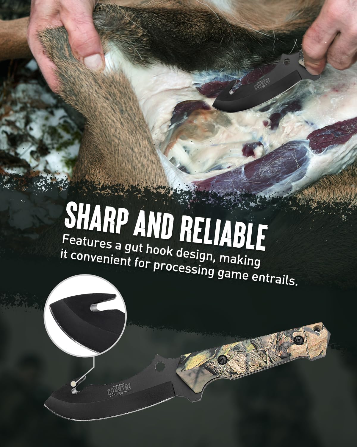 Thumbnail 2 de Mossy Oak MO16002A 2-Piece Fixed-Blade Hunting Knife Set with Sheath