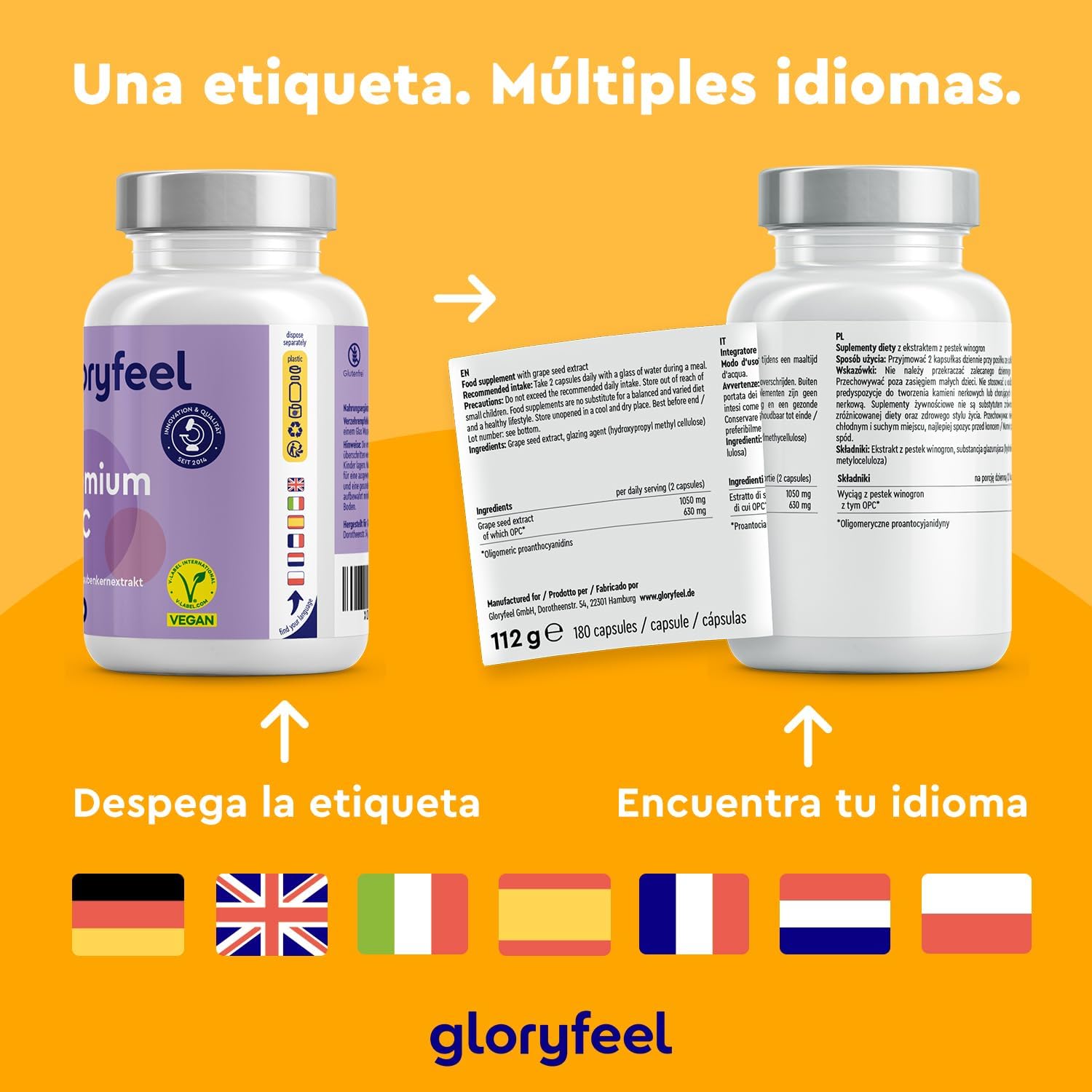 Thumbnail 4 de Uóva Premium OPC 💊 - 1052mg por cápsula, Vegano, Alemania