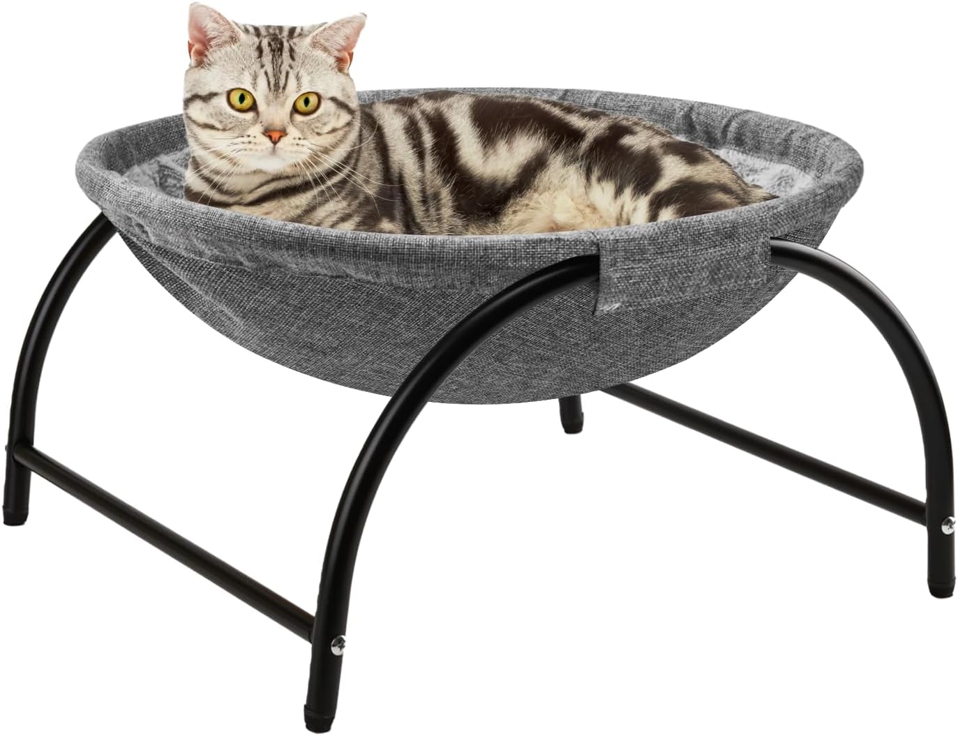 Detalle de LIFLIX Katzenhängematte Outdoor – erhöhtes Katzenbett, abnehmbares Plüschbezug, waschbar, stabiles Rahmensystem (bis 10 kg)