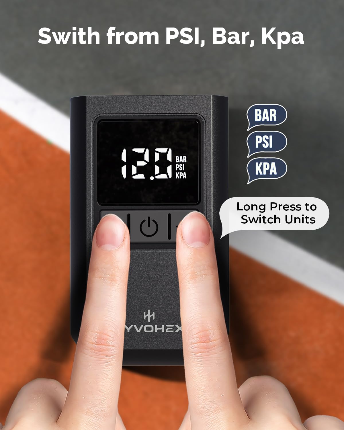 Thumbnail 6 de HYVOHEX Portable Electric Ball Pump with Digital LED Display and Preset Pressure