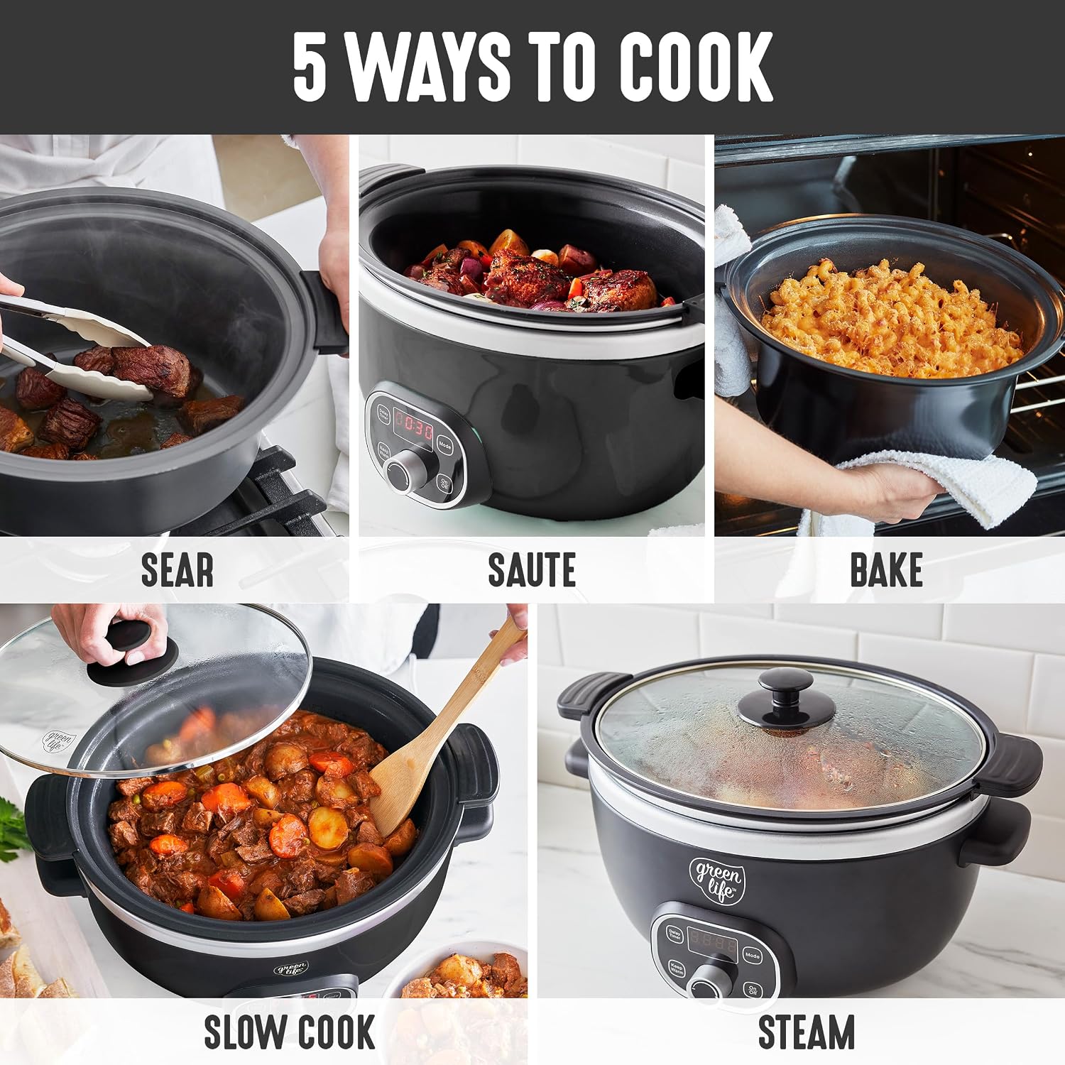 Thumbnail 5 de GreenLife 6QT Slow Cooker PFAS-Free Ceramic Crock 🍲