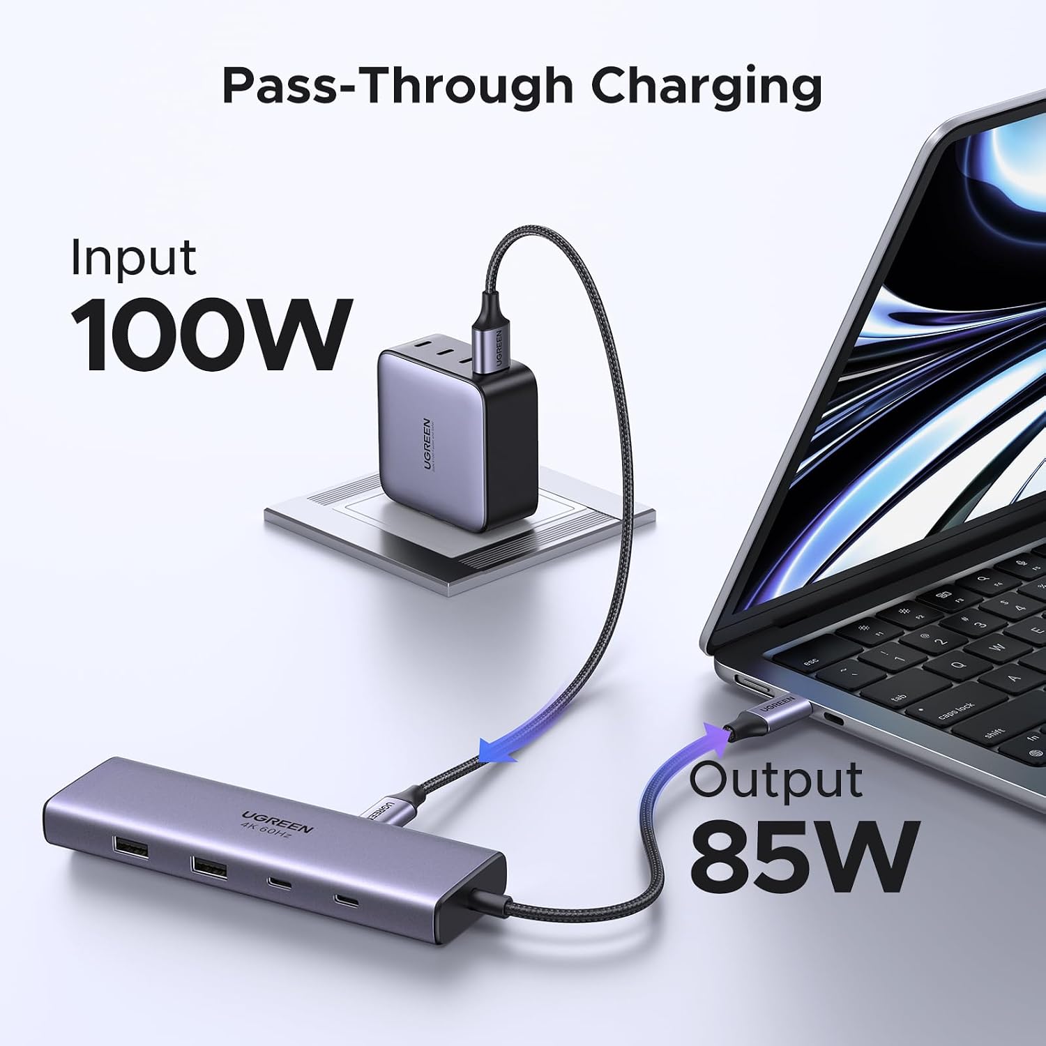 Detalle 2 de UGREEN Revodok 109 USB-Cハブ 9-in-1、4K 60Hz HDMI・PD 100W・有線LAN対応