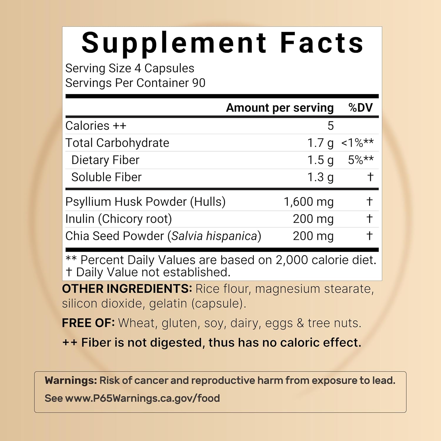 Detalle 2 de NatureBell Psyllium Husk Fiber Capsules 360 Capsules