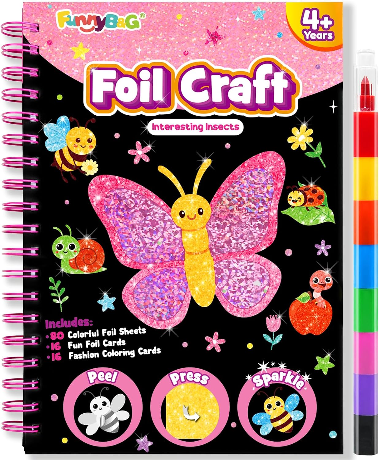 Detalle de FUNNYB&G Kit manualidades foil para niños 16 obras